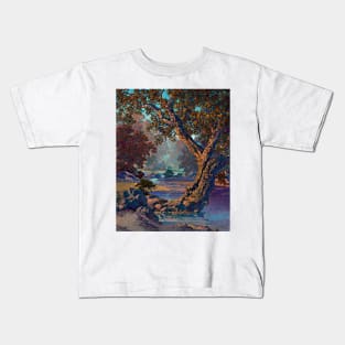 Maxfield Parrish Autumn Brook Art Print 1948 American Painter Neo-Classical Kids T-Shirt